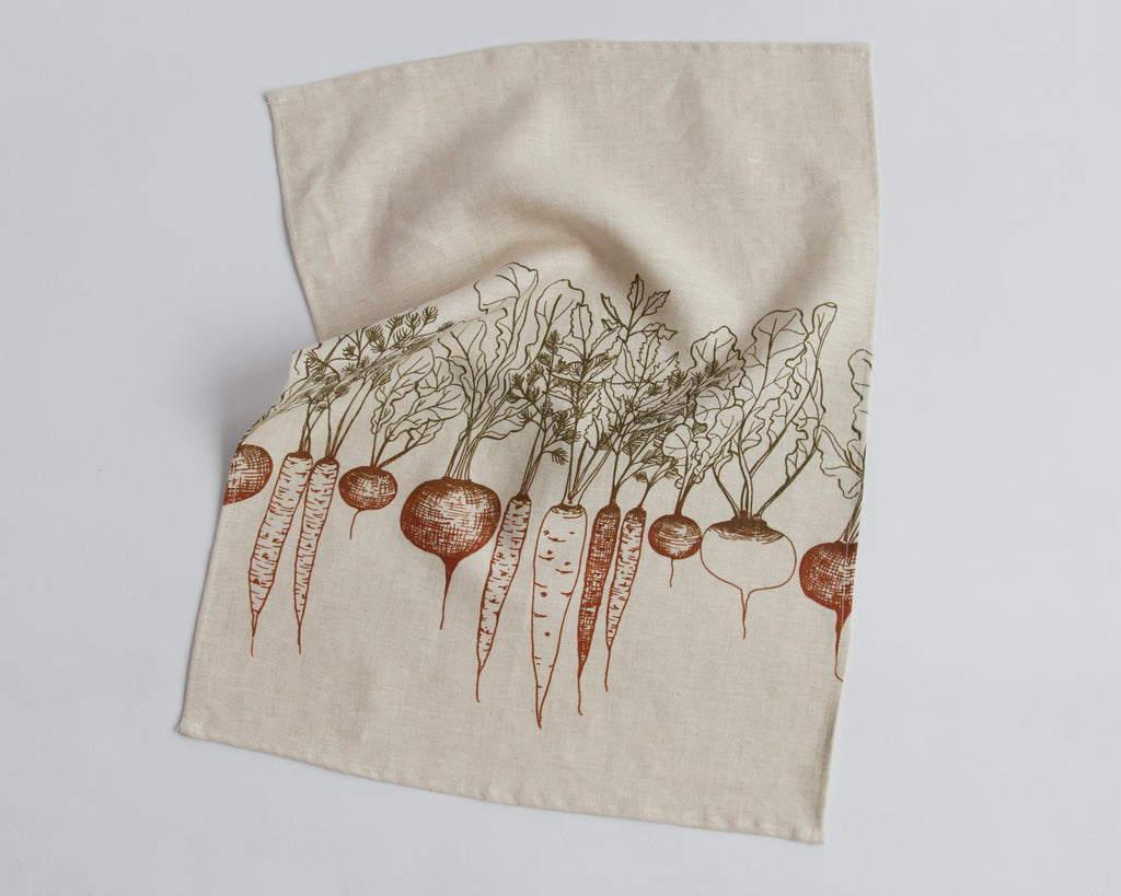 Linen Teatowel - Root Vegetables