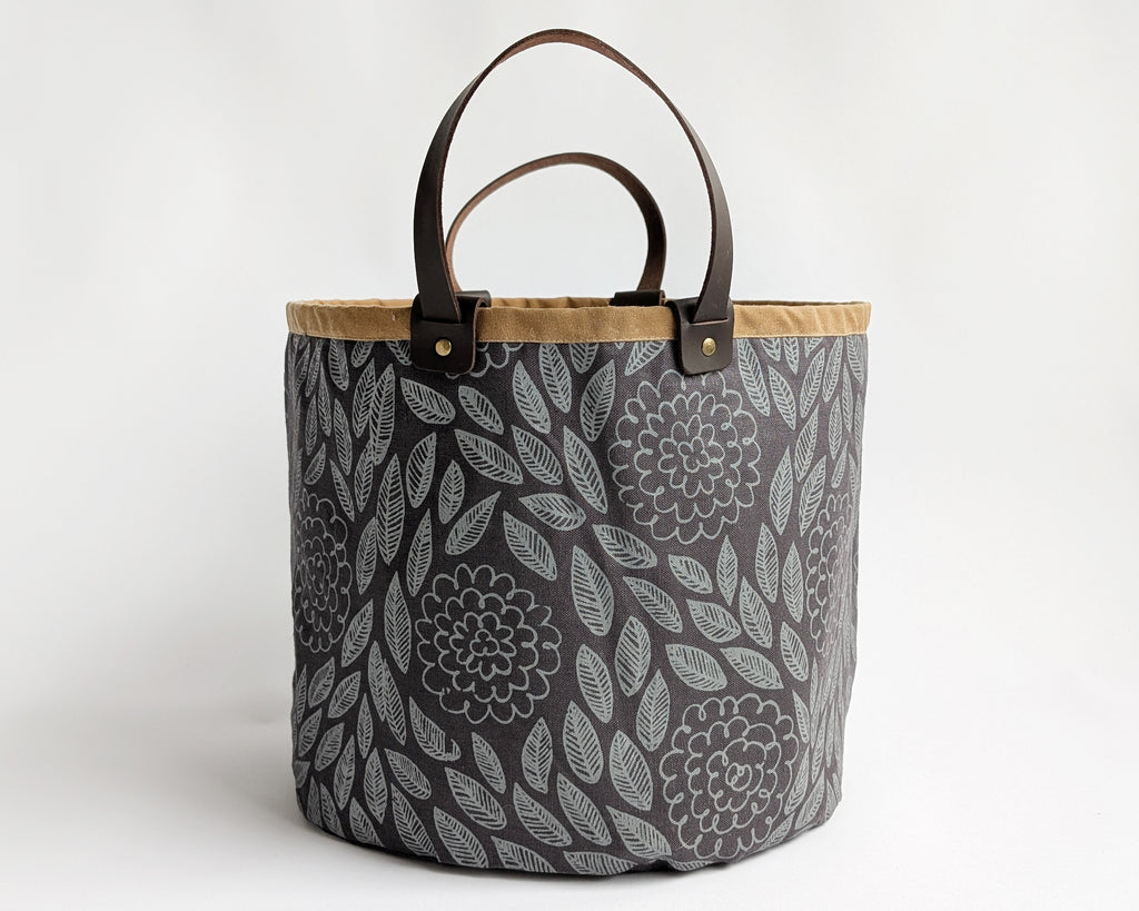 Medium Basket - Flora Charcoal