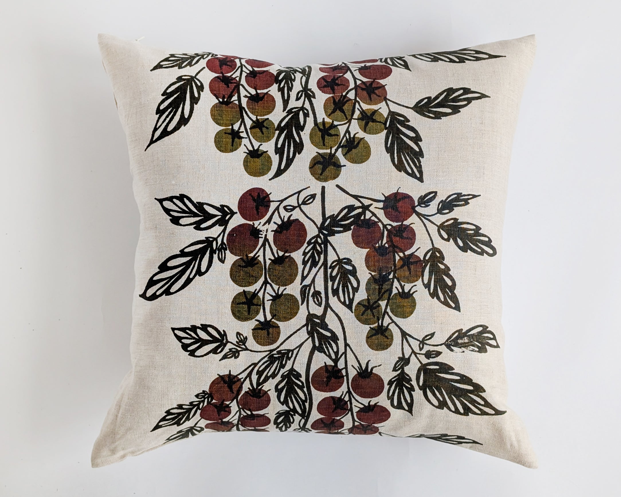 Linen Pillow Cover - Tomato Vine