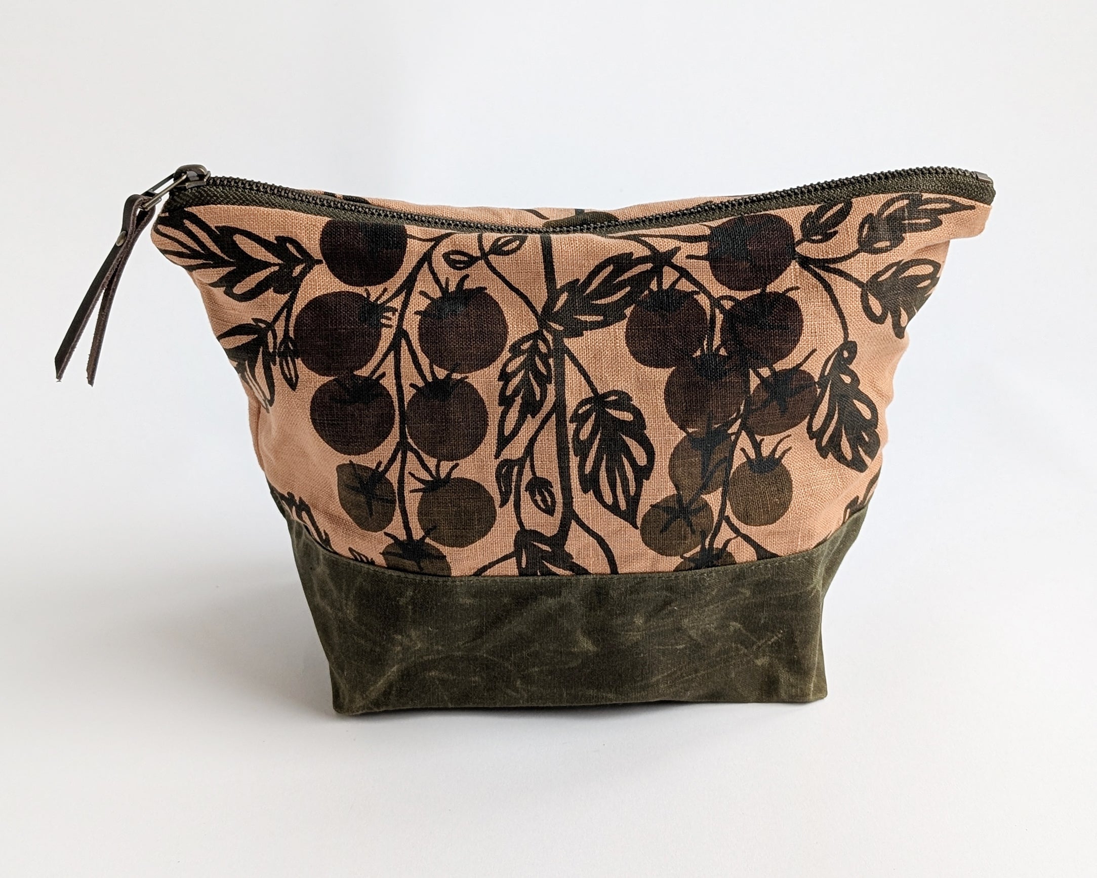 Traveler Pouch - Purple Tomato Vine - Terracotta