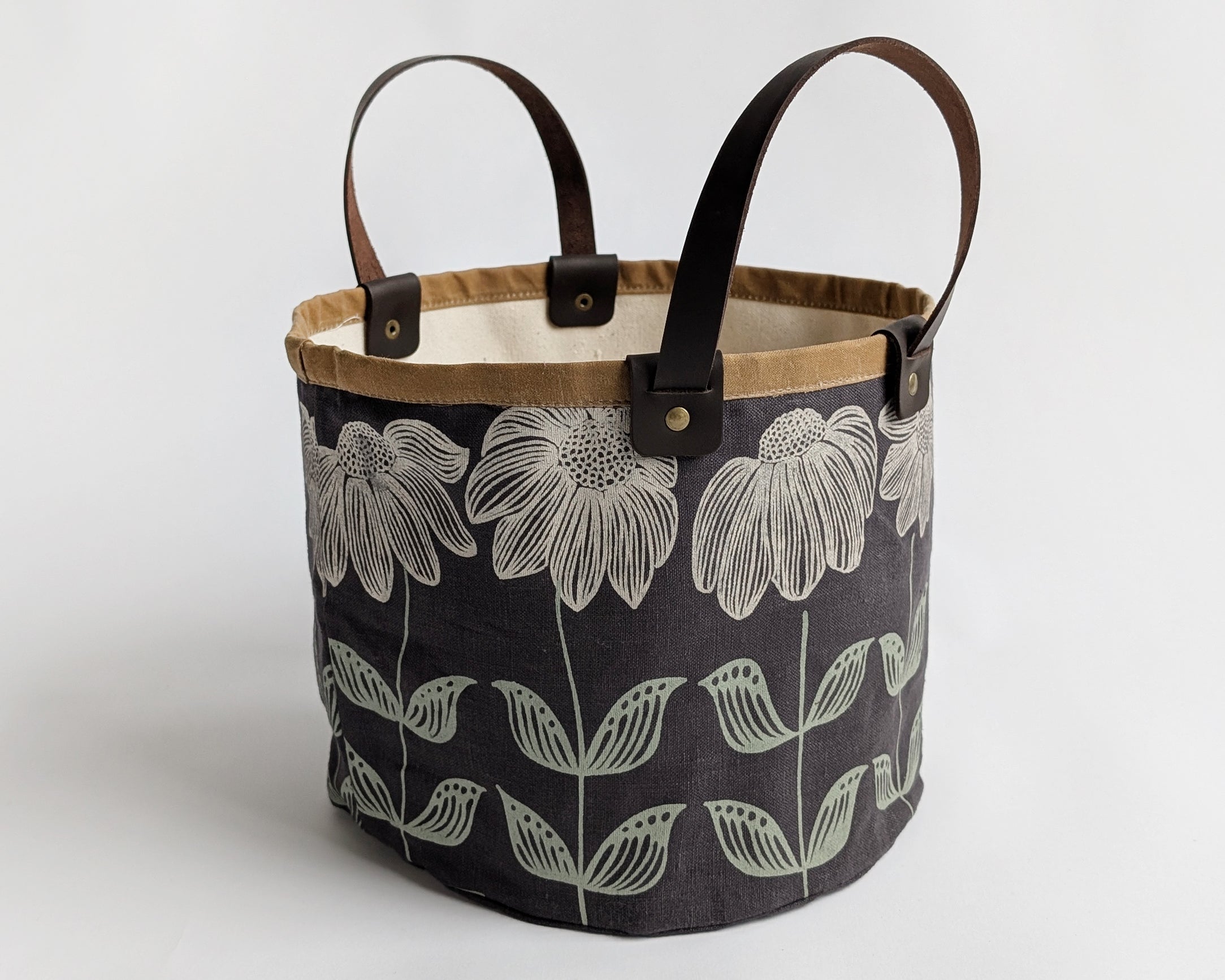 Small Basket - Bloom Charcoal