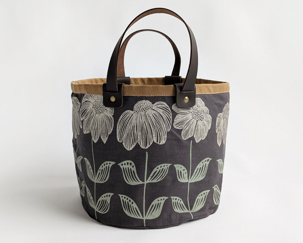 Small Basket - Bloom Charcoal