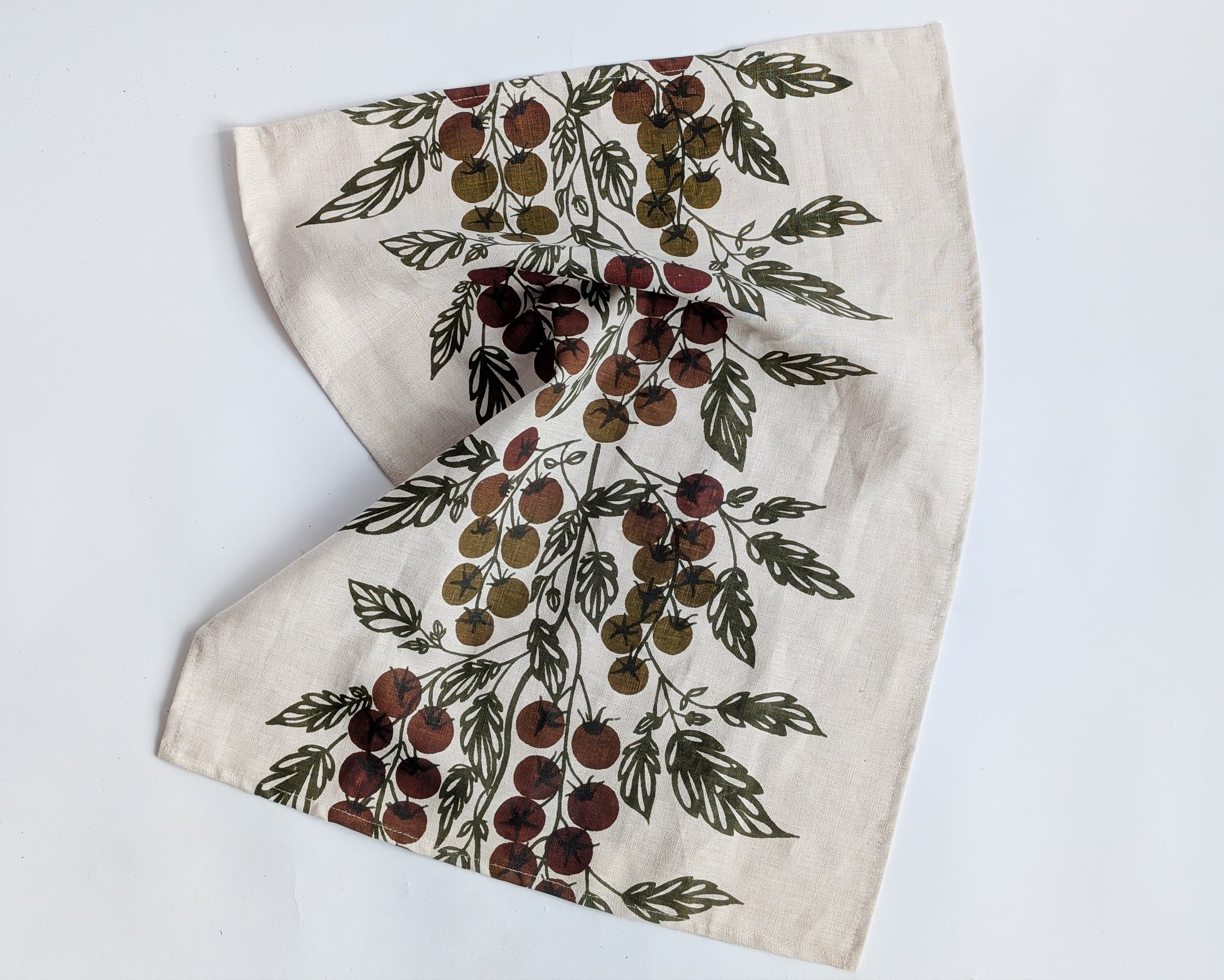 Linen Teatowel - Tomato Vine - Natural