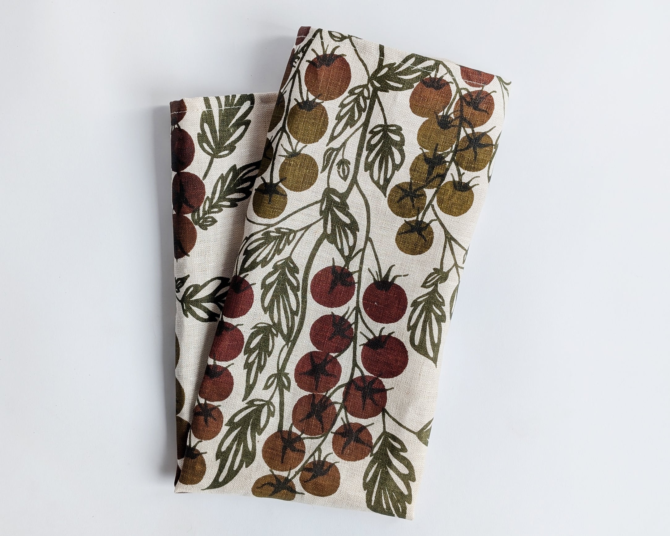 Linen Teatowel - Tomato Vine - Natural