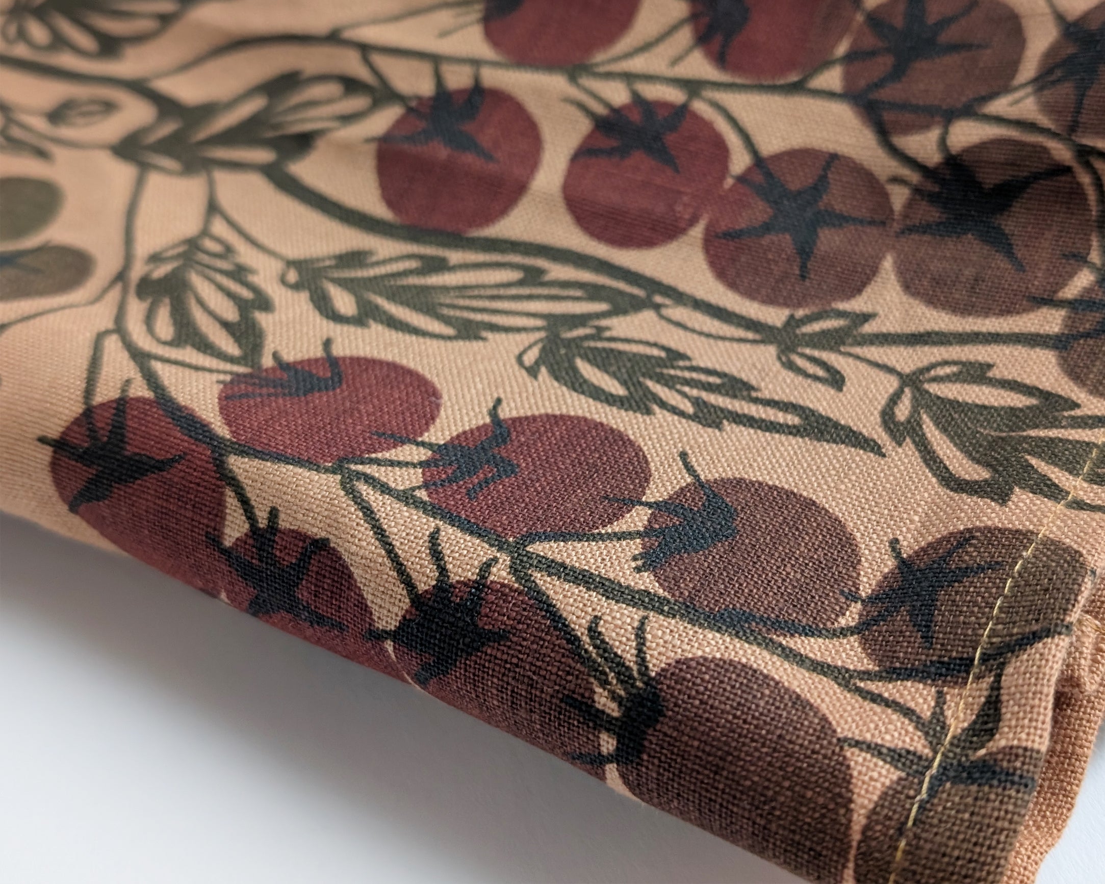 Linen Teatowel - Tomato Vine - Terracotta