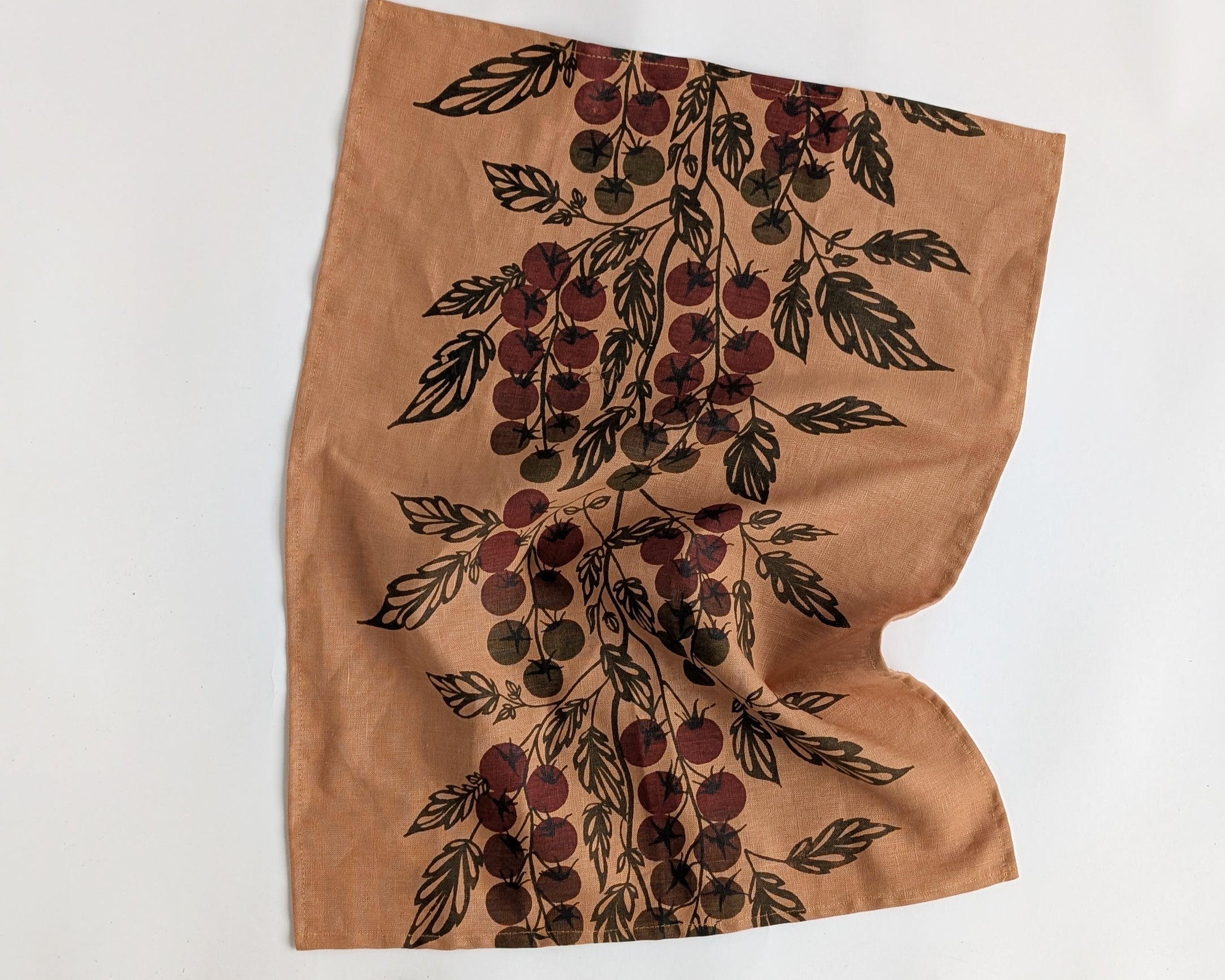 Linen Teatowel - Tomato Vine - Terracotta