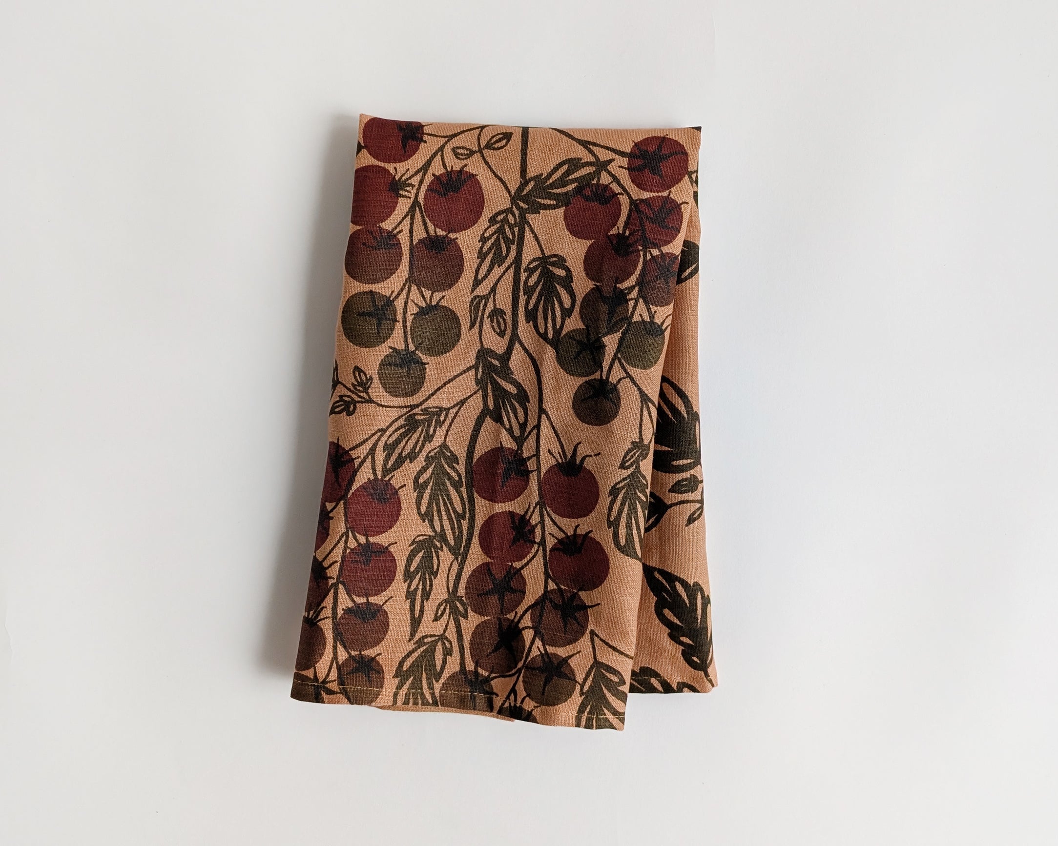 Linen Teatowel - Tomato Vine - Terracotta