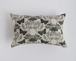 Linen Pillow Cover - Rectangular - Mint Monarch