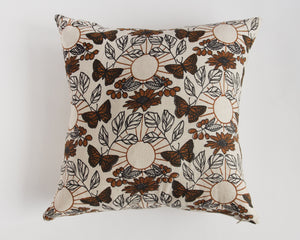 Linen Pillow Cover - Square - Chestnut Monarch
