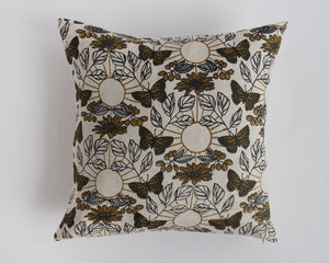 Linen Pillow Cover - Square - Gold Monarch
