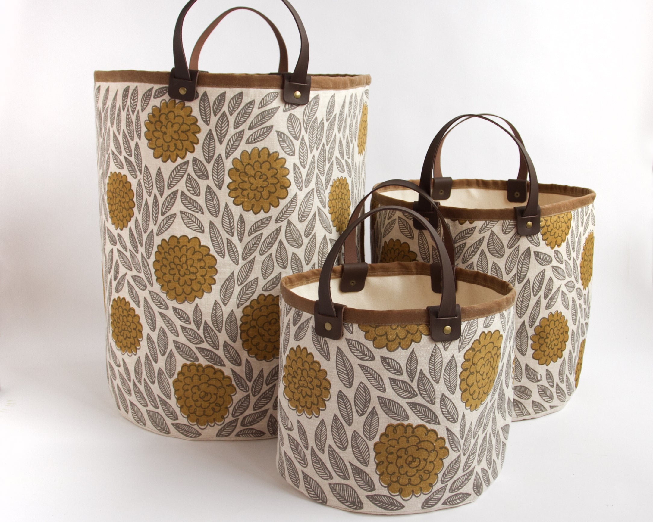 Medium Basket - Flora Gold