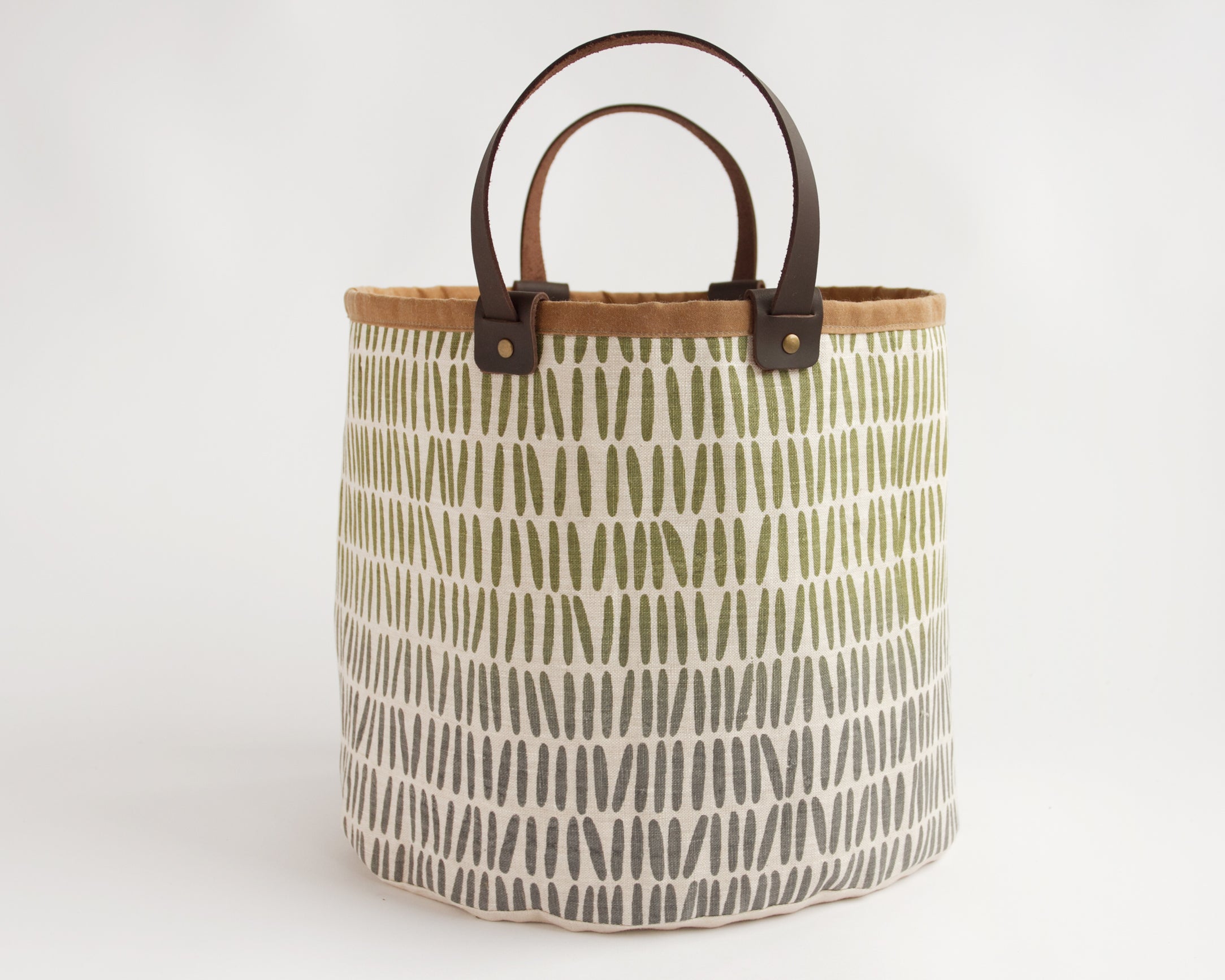 Medium Basket - Green Gray Weave