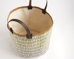 Medium Basket - Green Gray Weave