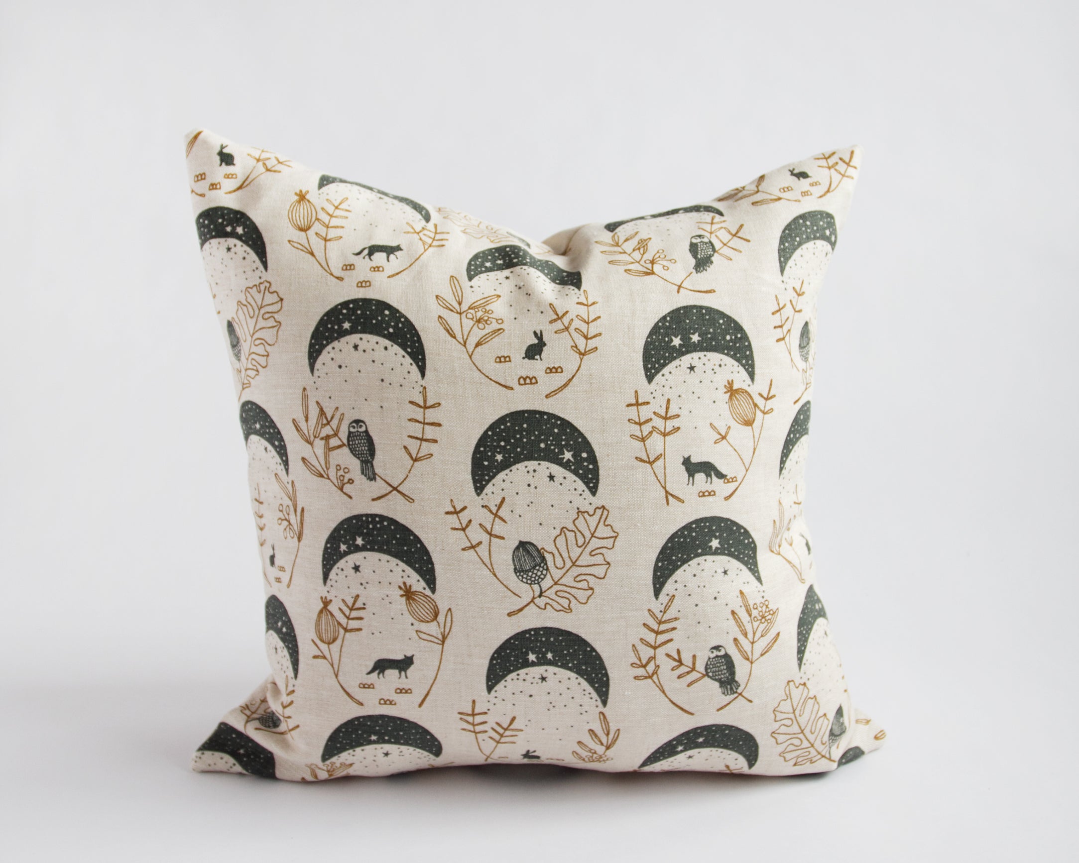 Linen Pillow Cover - Square Blue Moons