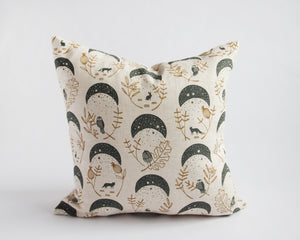 Linen Pillow Cover - Square Blue Moons