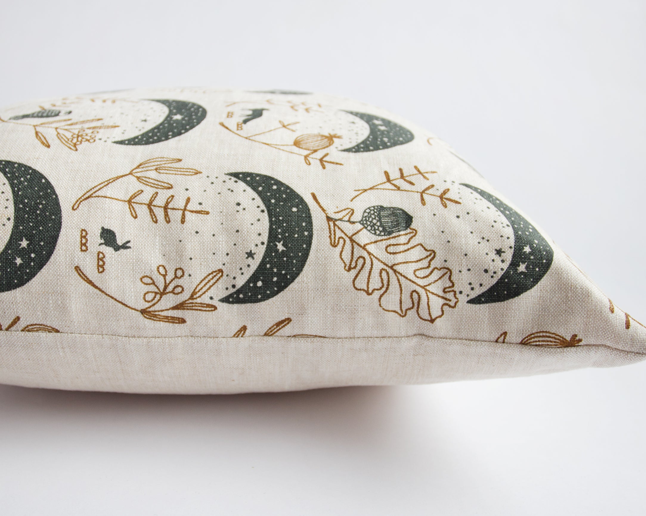 Linen Pillow Cover - Square Blue Moons