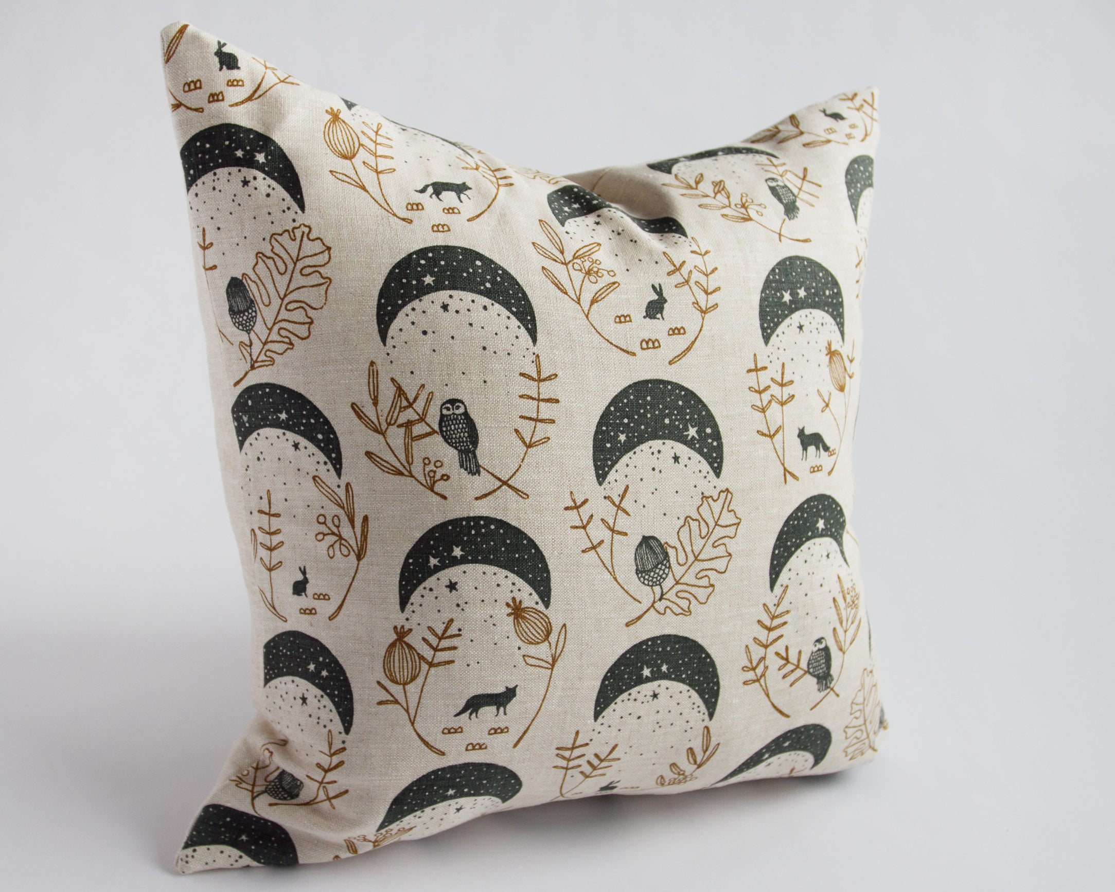 Linen Pillow Cover - Square Blue Moons