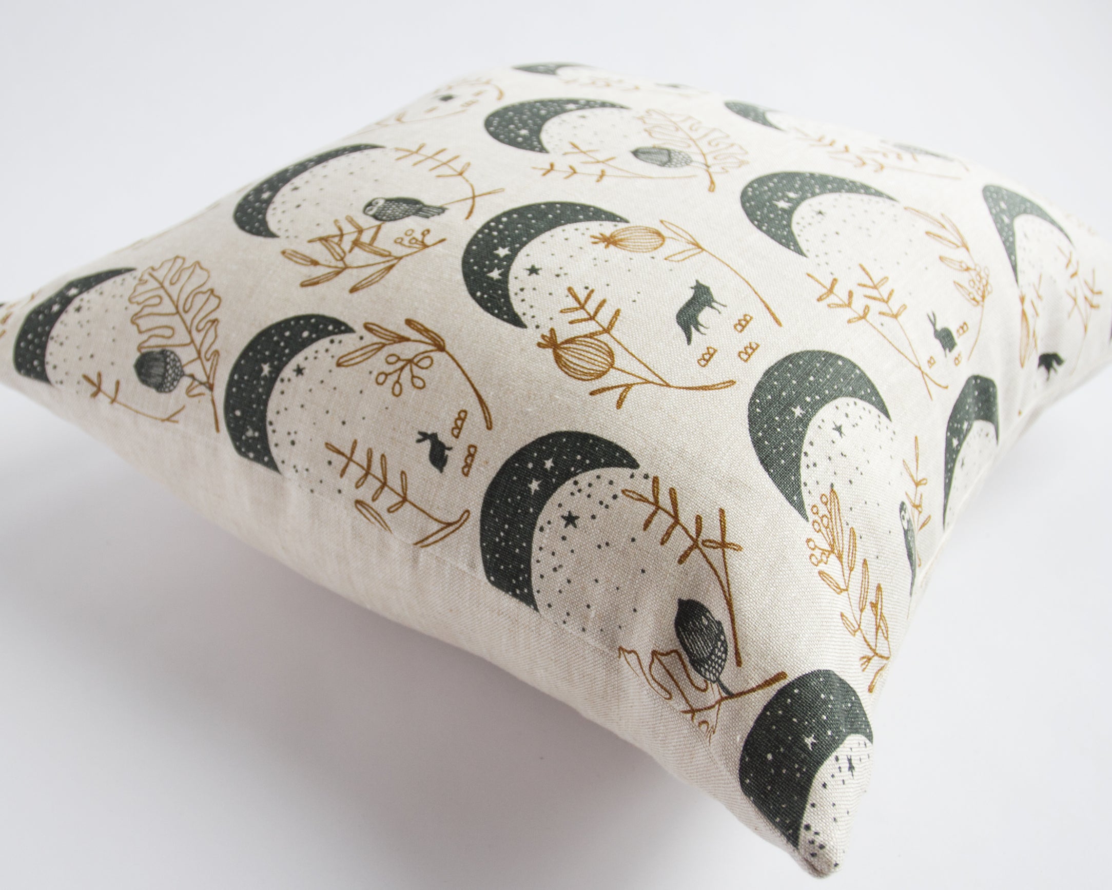 Linen Pillow Cover - Square Blue Moons