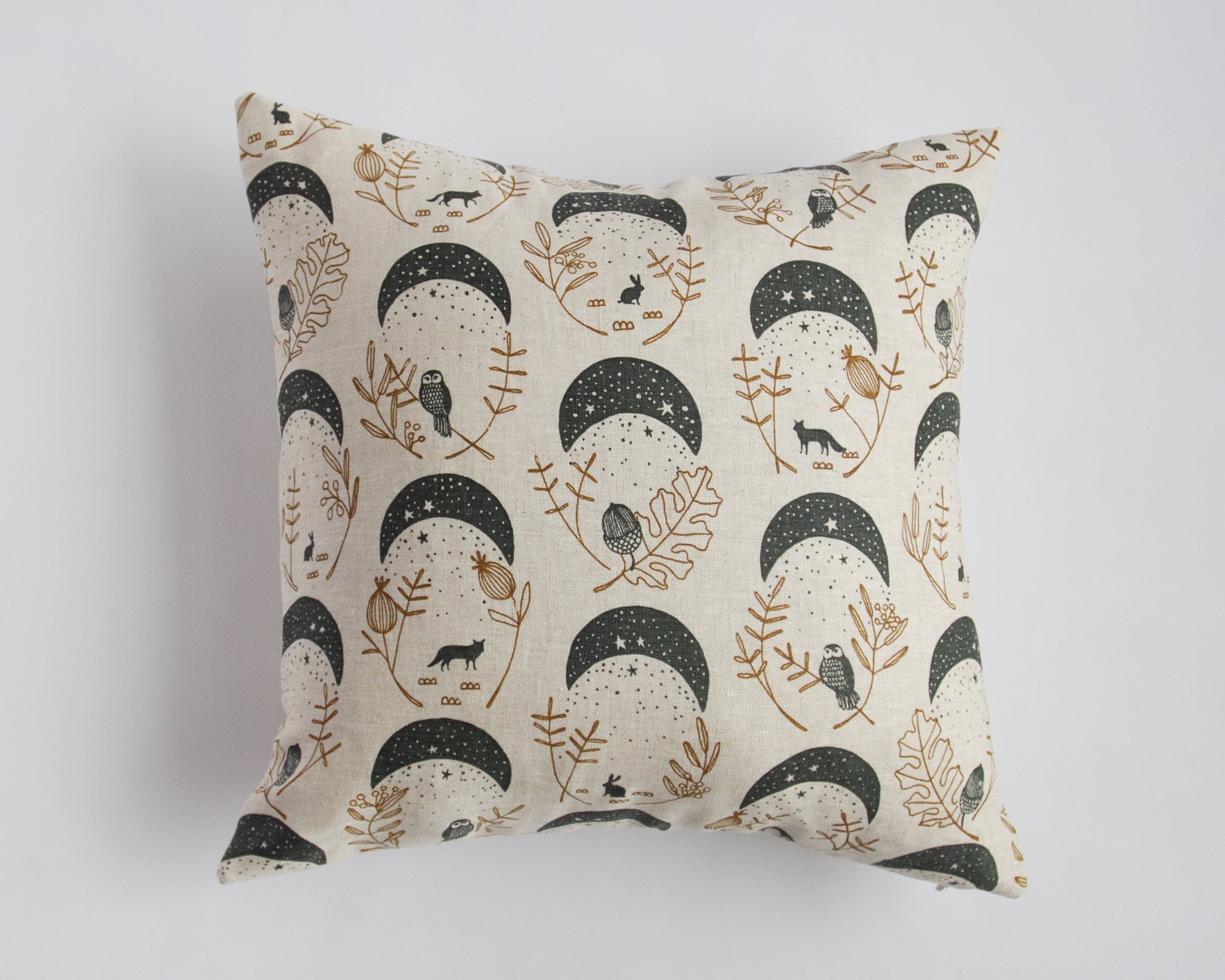 Linen Pillow Cover - Square Blue Moons