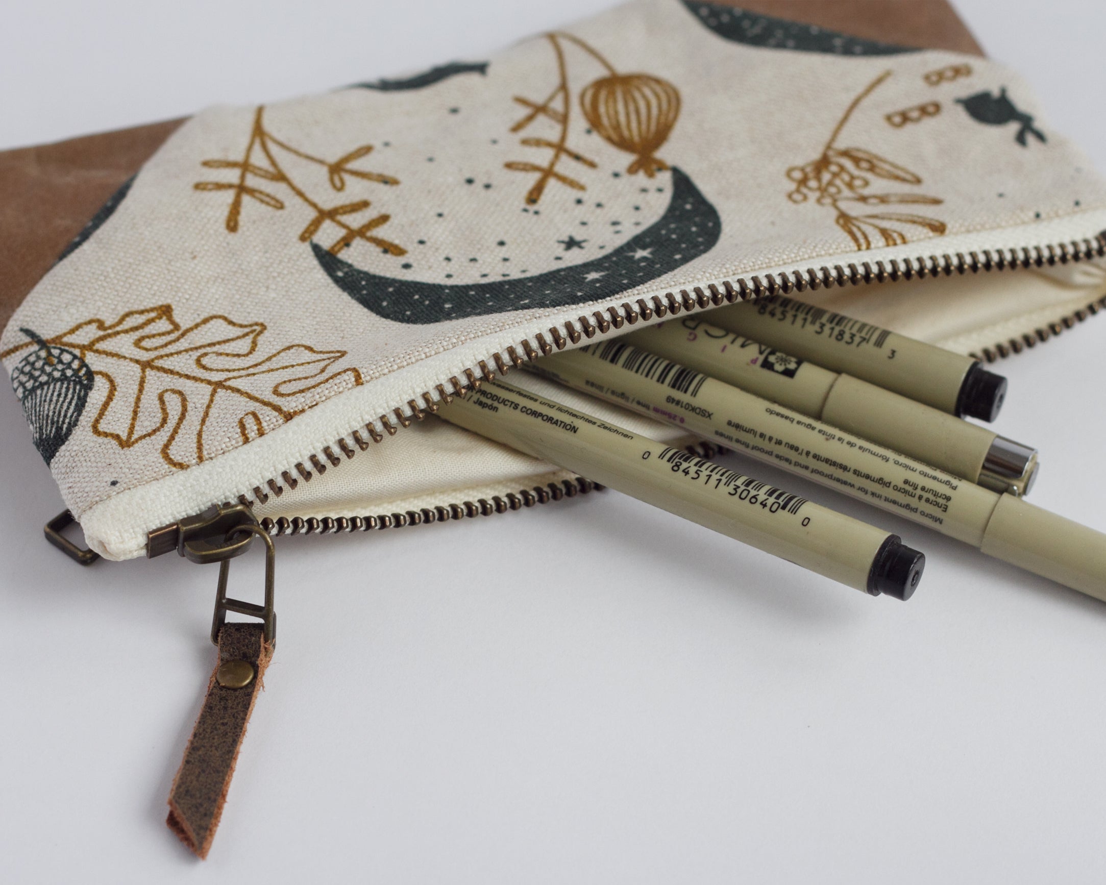 Double-Zipper Pouch - Blue Moons