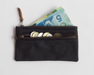 Double-Zipper Pouch - Gold Mushrooms
