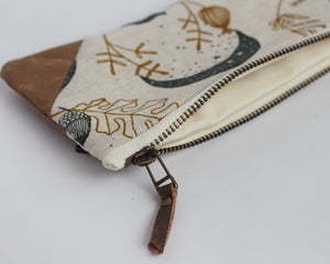 Double-Zipper Pouch - Blue Moons