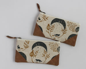 Double-Zipper Pouch - Blue Moons