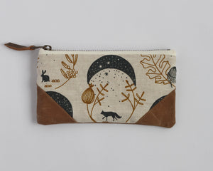 Double-Zipper Pouch - Blue Moons