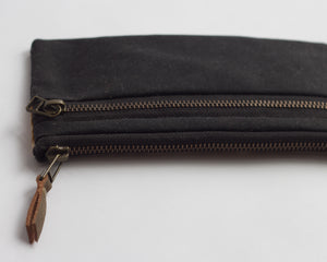 Double-Zipper Pouch - Gold Mushrooms