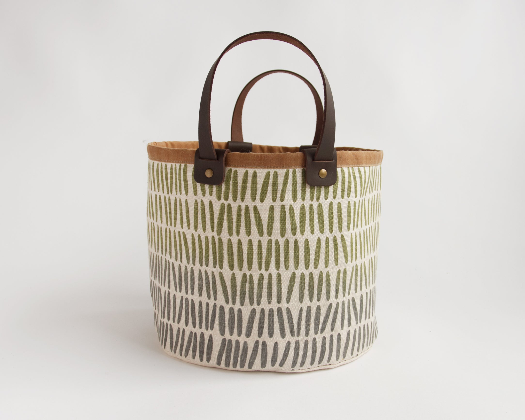 Small Basket - Green Gray Weave