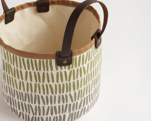 Small Basket - Green Gray Weave