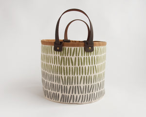 Small Basket - Green Gray Weave