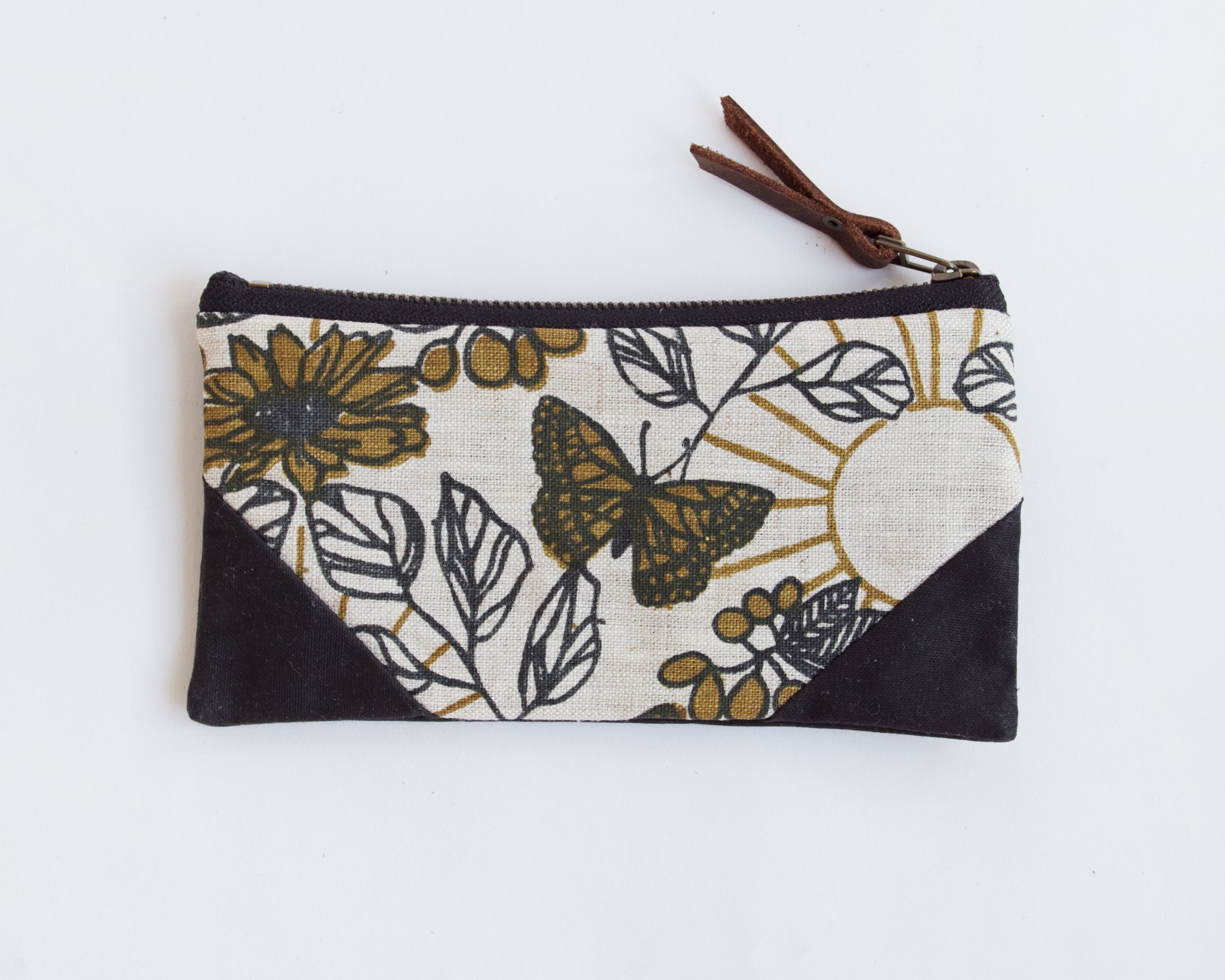 Double-Zipper Pouch - Monarch Gold