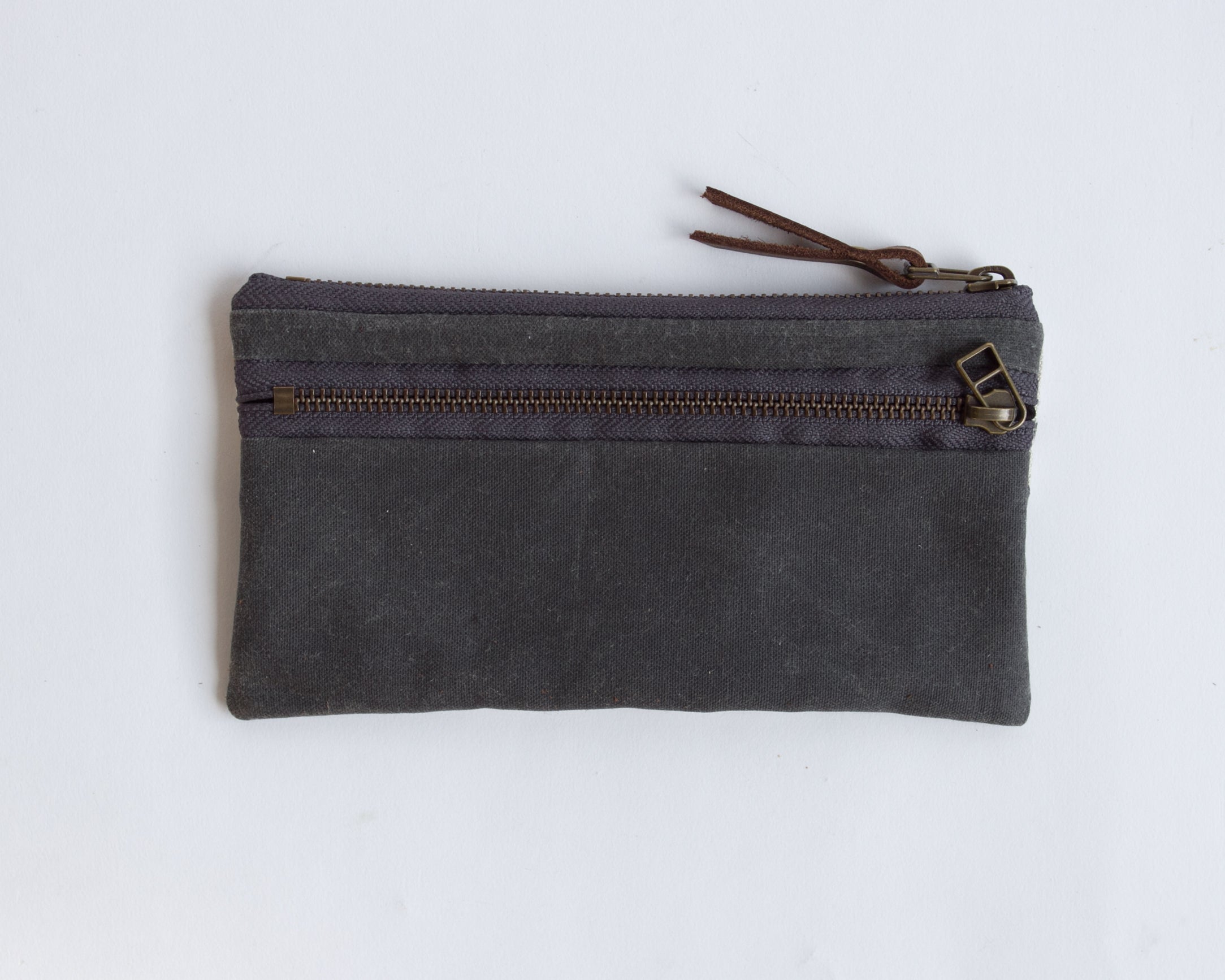 Double-Zipper Pouch - Rust Mushrooms